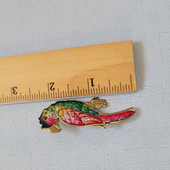 Colorful Parrot Enamel Brooch Pin - Picture 3 of 3